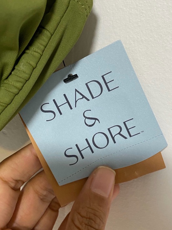 Shade & Shore Olive Green Bikini Top XL (16) Adjustable Strap Swim Top NWT - Picture 3 of 13